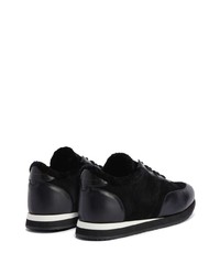 schwarze Leder niedrige Sneakers von Giuseppe Zanotti