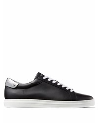 schwarze Leder niedrige Sneakers von Jimmy Choo