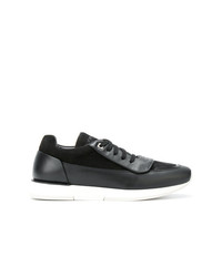 schwarze Leder niedrige Sneakers von Jimmy Choo