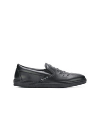 schwarze Leder niedrige Sneakers von Jimmy Choo