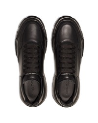 schwarze Leder niedrige Sneakers von Alexander McQueen