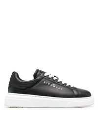 schwarze Leder niedrige Sneakers von John Richmond