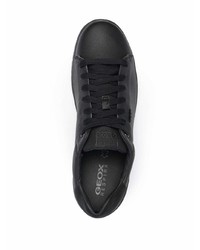 schwarze Leder niedrige Sneakers von Geox