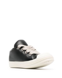 schwarze Leder niedrige Sneakers von Rick Owens