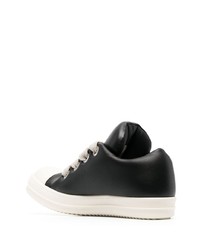 schwarze Leder niedrige Sneakers von Rick Owens