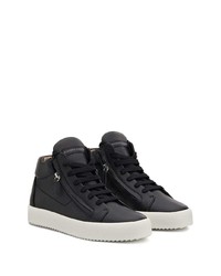 schwarze Leder niedrige Sneakers von Giuseppe Zanotti