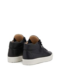 schwarze Leder niedrige Sneakers von Giuseppe Zanotti