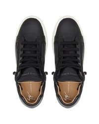 schwarze Leder niedrige Sneakers von Giuseppe Zanotti