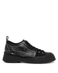 schwarze Leder niedrige Sneakers von JW Anderson