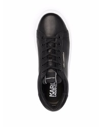 schwarze Leder niedrige Sneakers von Karl Lagerfeld