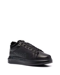 schwarze Leder niedrige Sneakers von Karl Lagerfeld