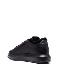 schwarze Leder niedrige Sneakers von Karl Lagerfeld