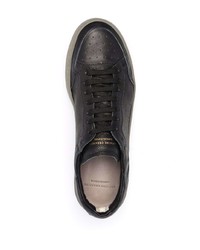 schwarze Leder niedrige Sneakers von Officine Creative