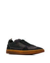 schwarze Leder niedrige Sneakers von Officine Creative