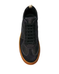 schwarze Leder niedrige Sneakers von Officine Creative