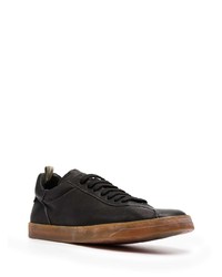 schwarze Leder niedrige Sneakers von Officine Creative