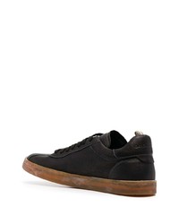 schwarze Leder niedrige Sneakers von Officine Creative