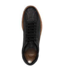 schwarze Leder niedrige Sneakers von Officine Creative