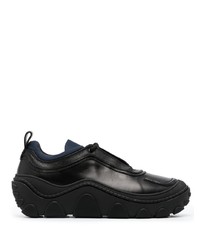 schwarze Leder niedrige Sneakers von Kiko Kostadinov