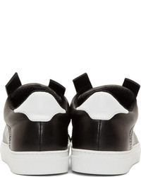 schwarze Leder niedrige Sneakers von Kris Van Assche