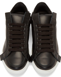 schwarze Leder niedrige Sneakers von Kris Van Assche