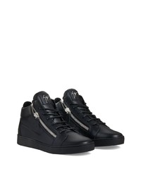 schwarze Leder niedrige Sneakers von Giuseppe Zanotti