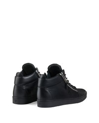 schwarze Leder niedrige Sneakers von Giuseppe Zanotti