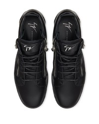 schwarze Leder niedrige Sneakers von Giuseppe Zanotti