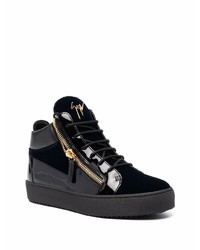 schwarze Leder niedrige Sneakers von Giuseppe Zanotti