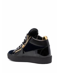 schwarze Leder niedrige Sneakers von Giuseppe Zanotti