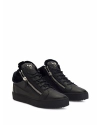 schwarze Leder niedrige Sneakers von Giuseppe Zanotti