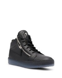 schwarze Leder niedrige Sneakers von Giuseppe Zanotti