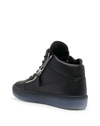 schwarze Leder niedrige Sneakers von Giuseppe Zanotti