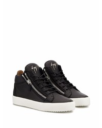 schwarze Leder niedrige Sneakers von Giuseppe Zanotti