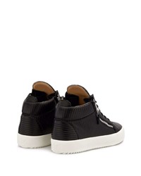 schwarze Leder niedrige Sneakers von Giuseppe Zanotti