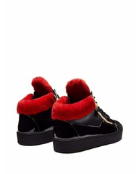 schwarze Leder niedrige Sneakers von Giuseppe Zanotti