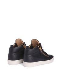 schwarze Leder niedrige Sneakers von Giuseppe Zanotti