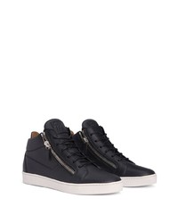 schwarze Leder niedrige Sneakers von Giuseppe Zanotti