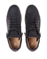 schwarze Leder niedrige Sneakers von Giuseppe Zanotti