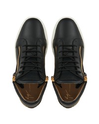 schwarze Leder niedrige Sneakers von Giuseppe Zanotti