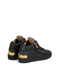 schwarze Leder niedrige Sneakers von Giuseppe Zanotti