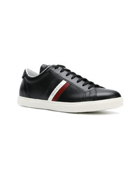 schwarze Leder niedrige Sneakers von Moncler