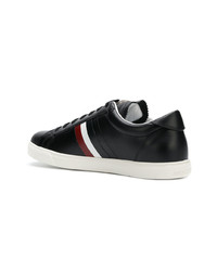 schwarze Leder niedrige Sneakers von Moncler