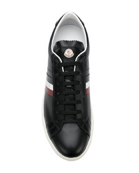 schwarze Leder niedrige Sneakers von Moncler