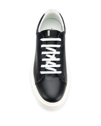 schwarze Leder niedrige Sneakers von Low Brand