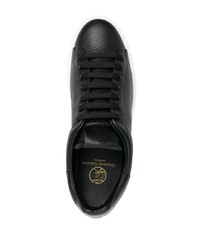 schwarze Leder niedrige Sneakers von Giuliano Galiano