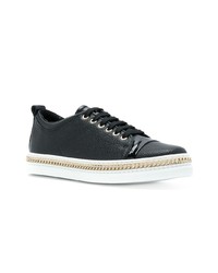 schwarze Leder niedrige Sneakers von Lanvin