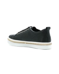 schwarze Leder niedrige Sneakers von Lanvin