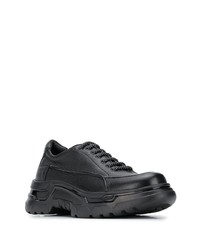 schwarze Leder niedrige Sneakers von Giorgio Armani