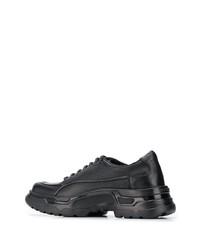 schwarze Leder niedrige Sneakers von Giorgio Armani